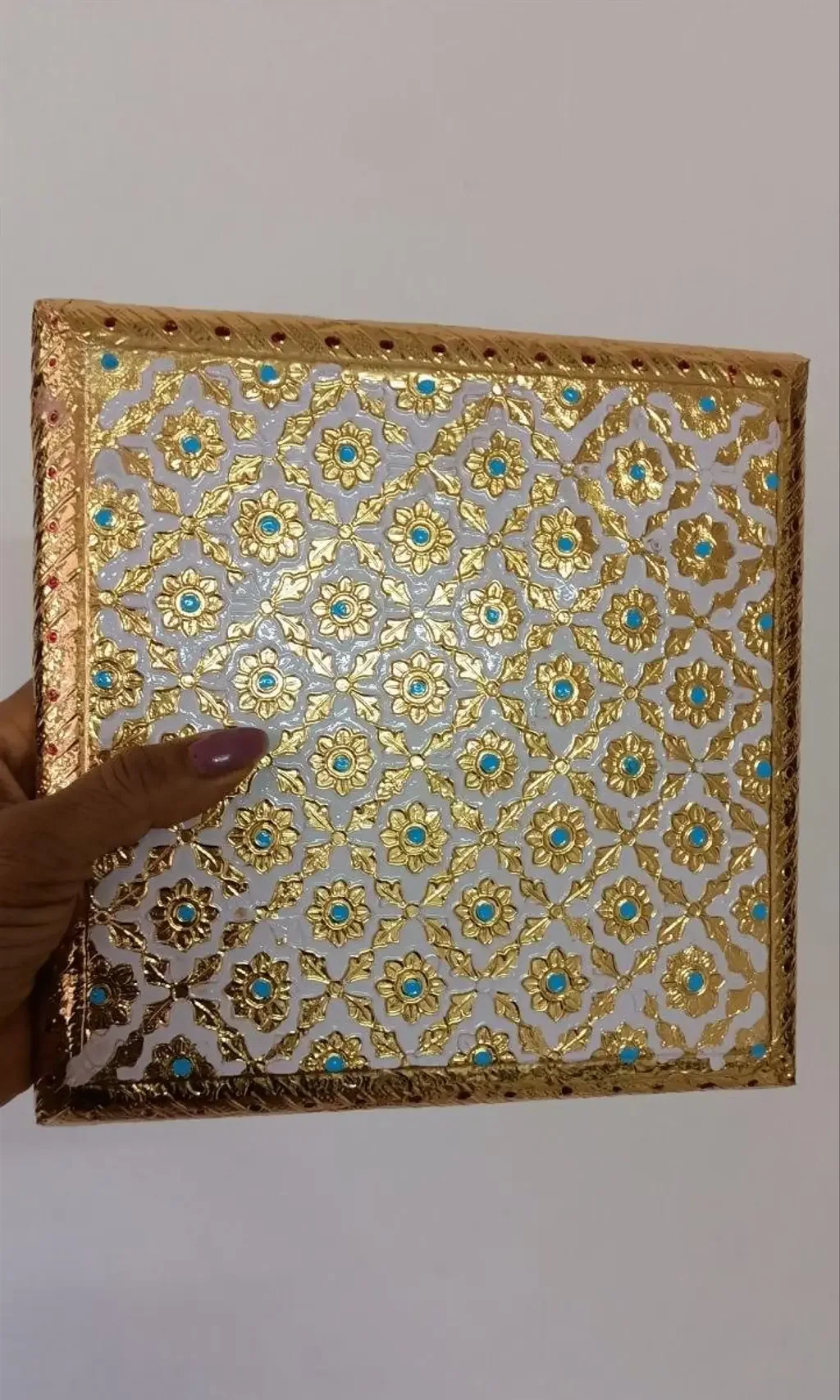 Meenakari Chowki / Patla, 8 inch, view 2