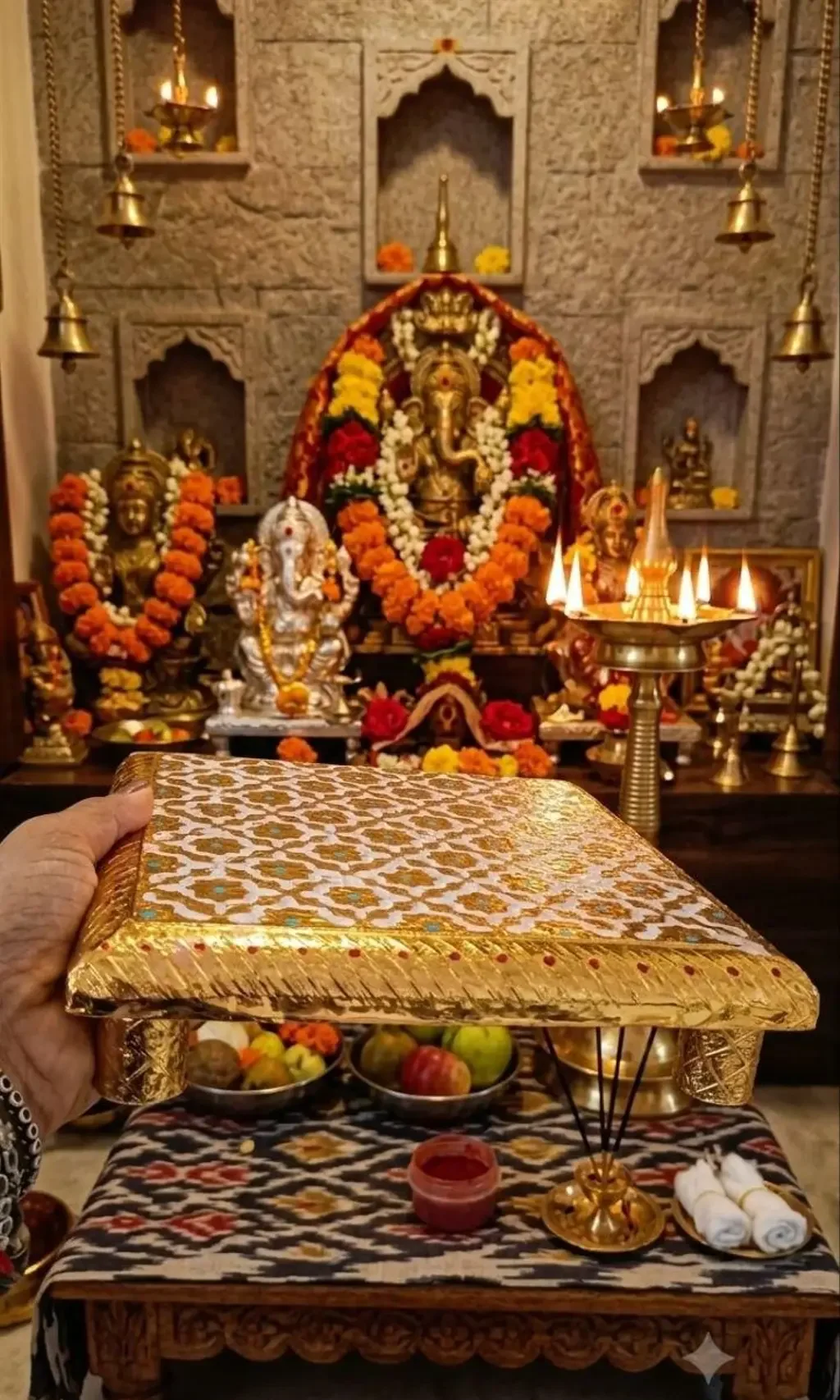 Meenakari Chowki / Patla, 8 inch, view 3