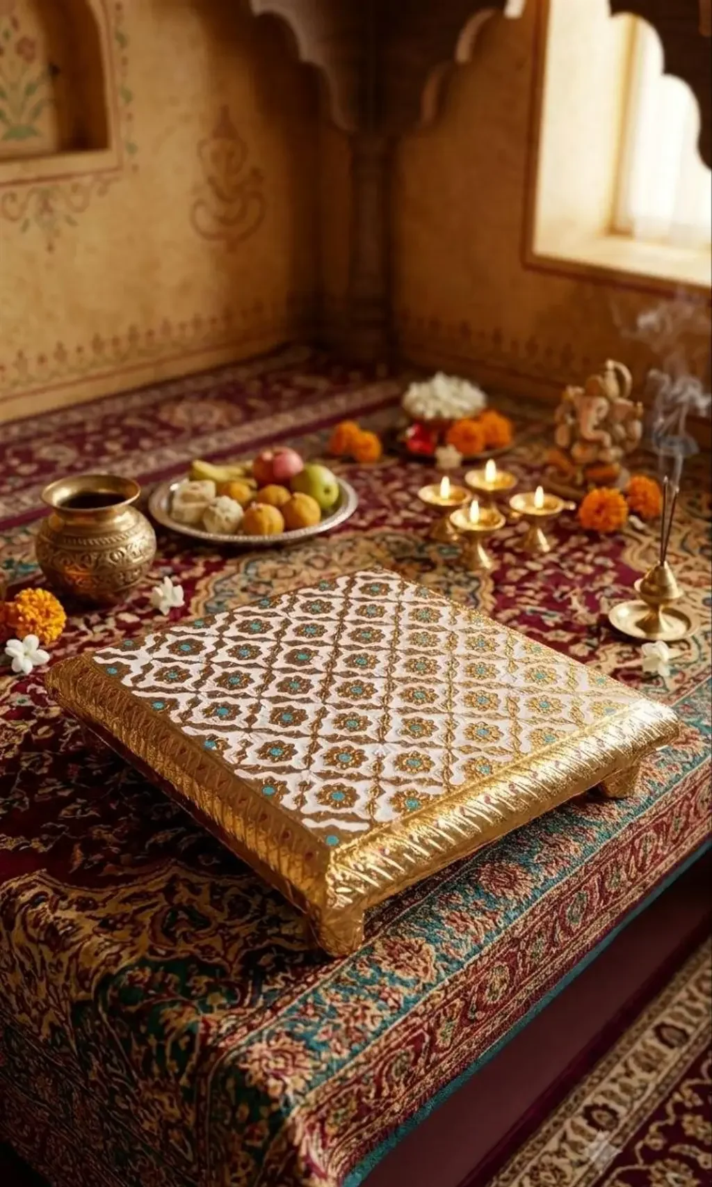 Meenakari Chowki / Patla, 8 inch, view 4