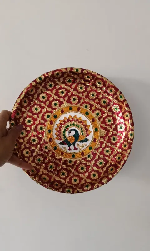 Meenakari Puja Thali, 9 inch
