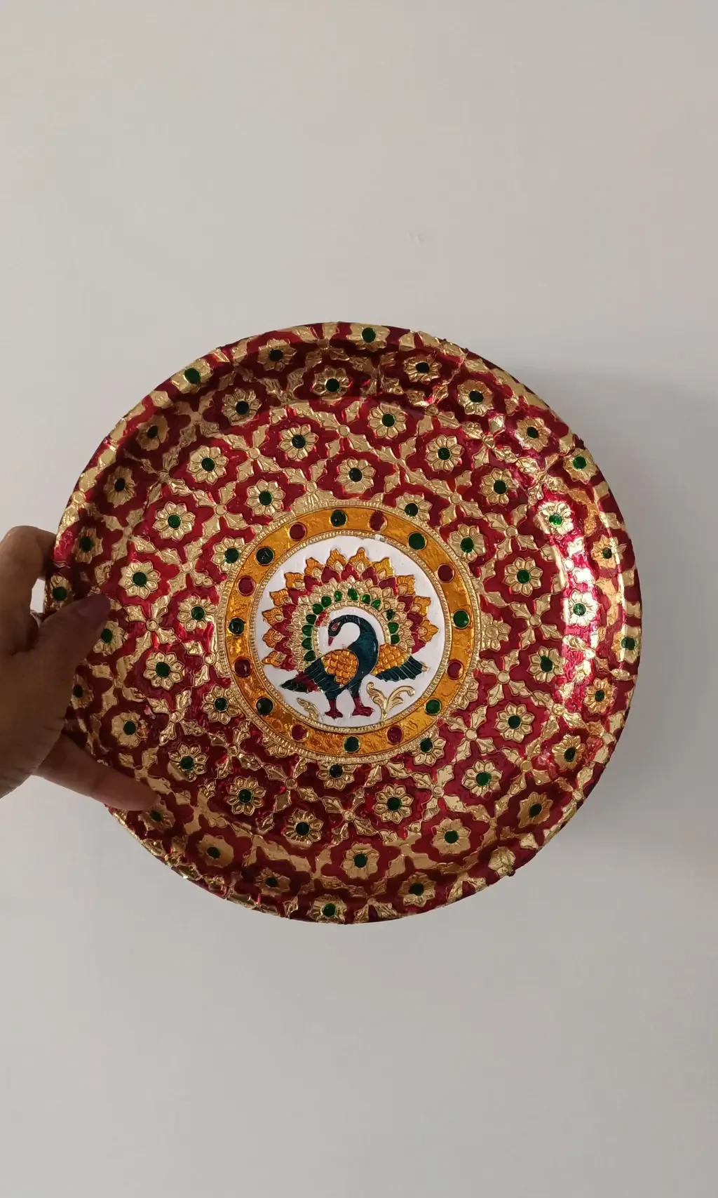 Meenakari Puja Thali, 9 inch