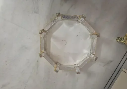 Octagonal Meenakari Chowki, 21 inch, view 4
