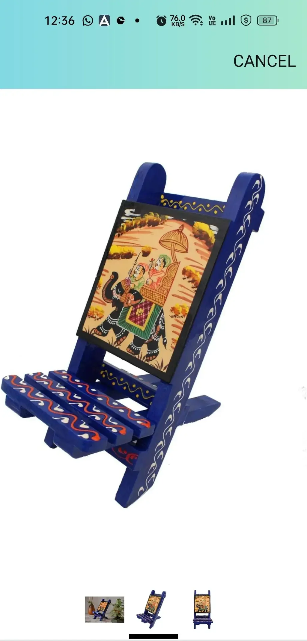 Painted Wooden Folding Stand, view 2
